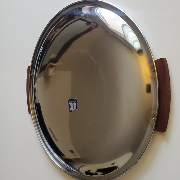 Kromex Mid-Century Large Round Serving Tray Vintage 13.5 inches - Picture 4 of 10